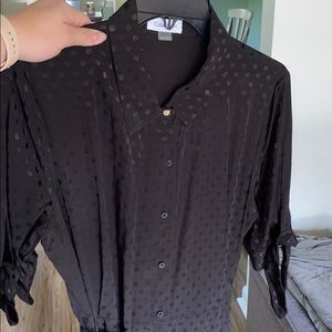 Tea Length Black Polka Dot Dress